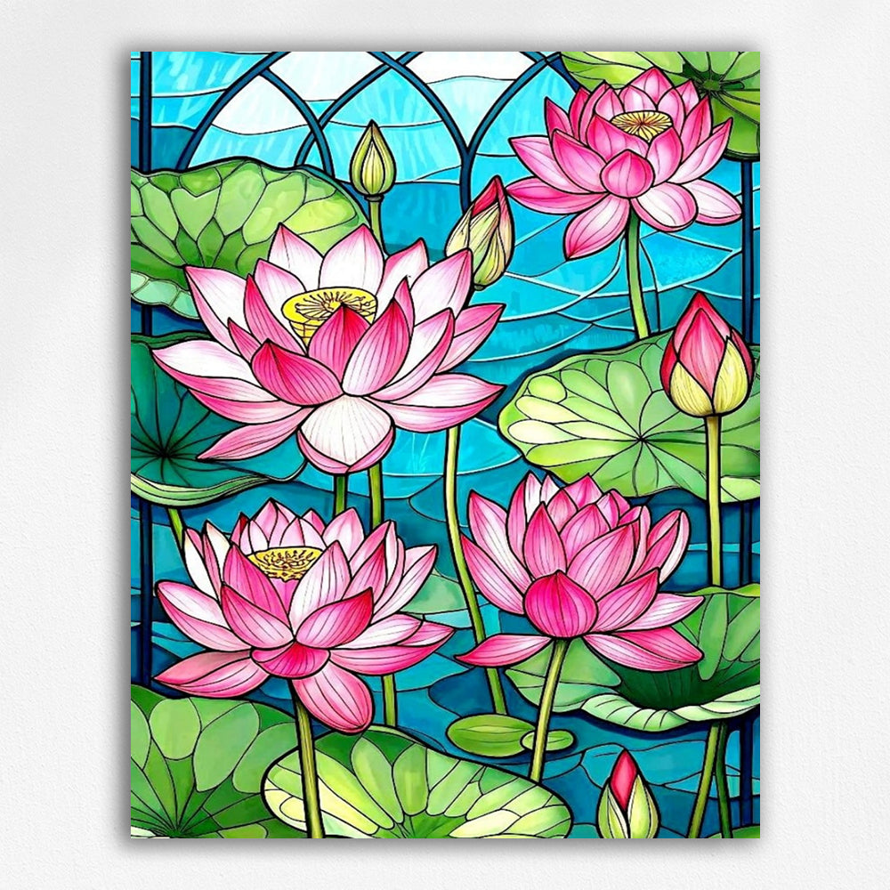 Lotus in the Pond - Paint by Numbers Kits