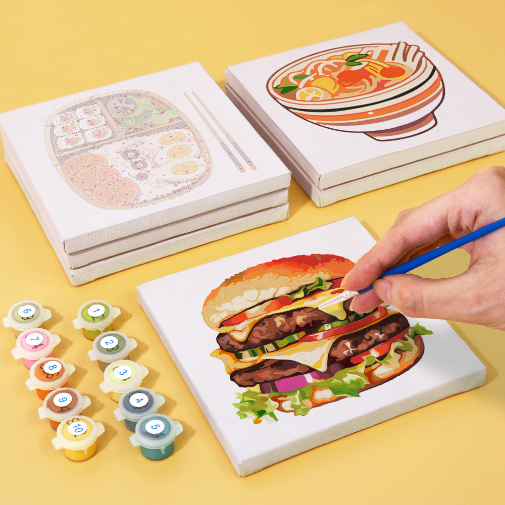 Mini Food Numbers Mini Paint by Numbers Series 'food' - 6-in-1 Set (6