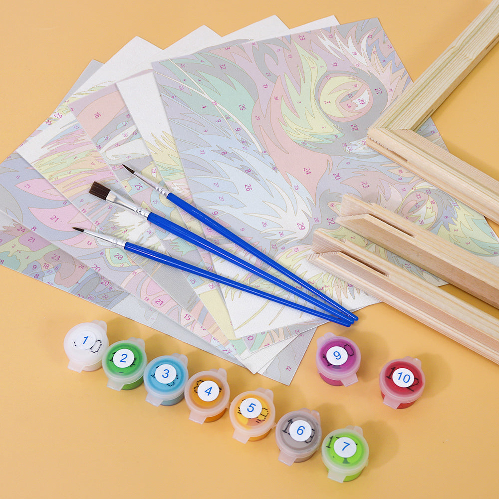 Mini Paint by Numbers Series animals - 6-in-1 Set (6"x8" / 15x20cm）