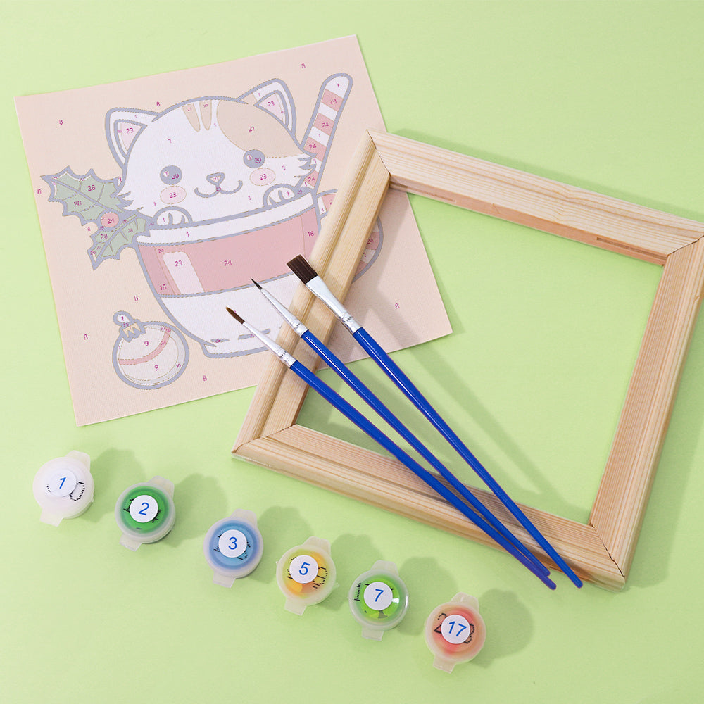 Mini Paint by Numbers Series cat - 6-in-1 Set (6"x6" / 15x15cm)