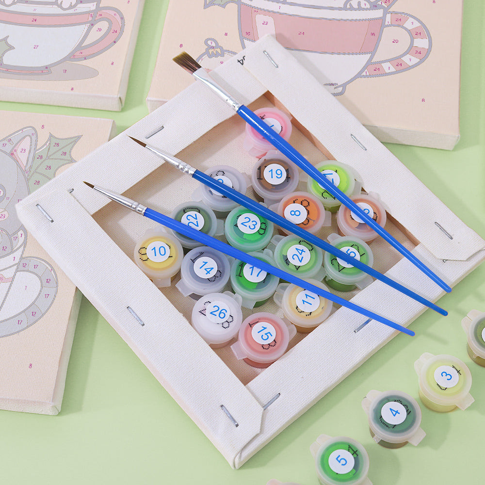 Mini Paint by Numbers Series cat - 6-in-1 Set (6"x6" / 15x15cm)