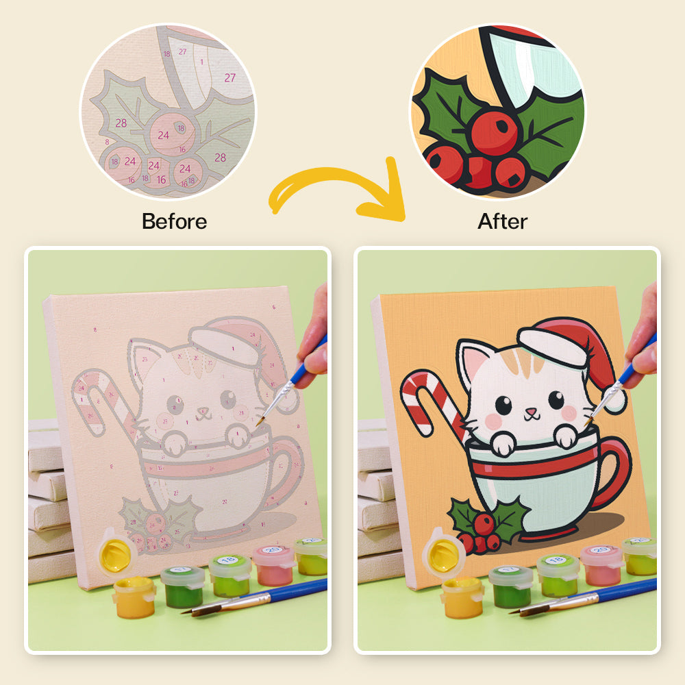 Mini Paint by Numbers Series cat - 6-in-1 Set (6"x6" / 15x15cm)