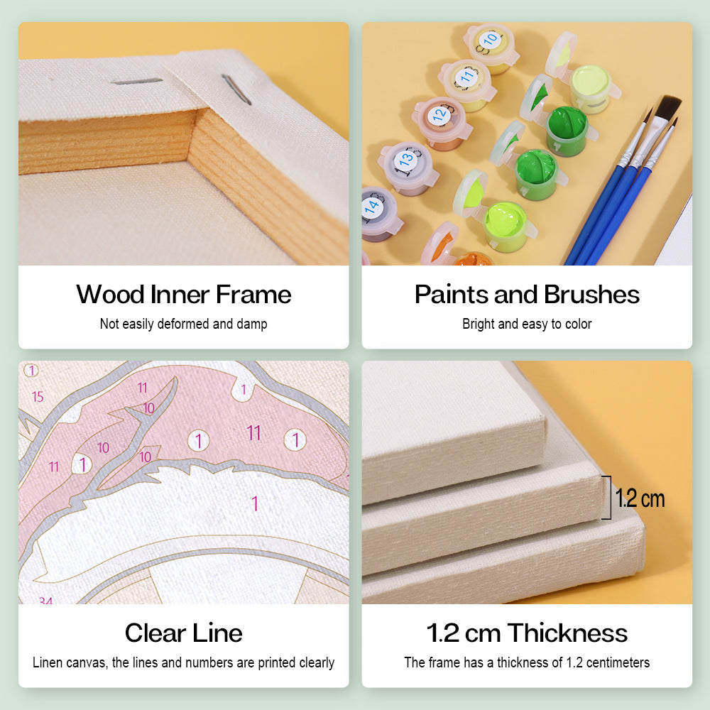 Mini Paint by Numbers Series dog - 6-in-1 Set (6"x6" / 15x15cm)