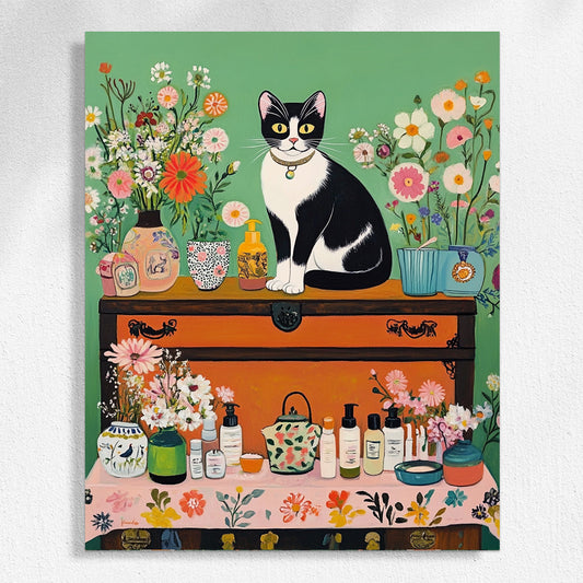 Kitten Dressing Table - Paint by Numbers Kit