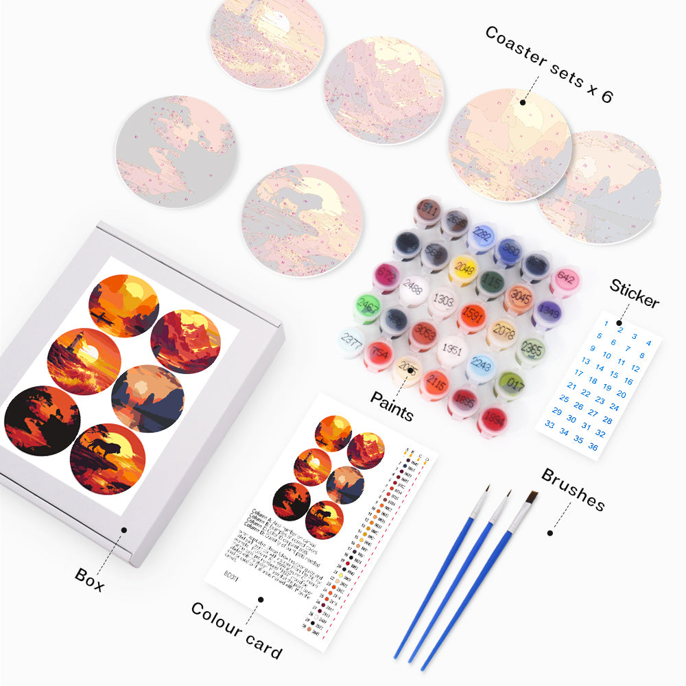 Paint by Numbers Coasters #11