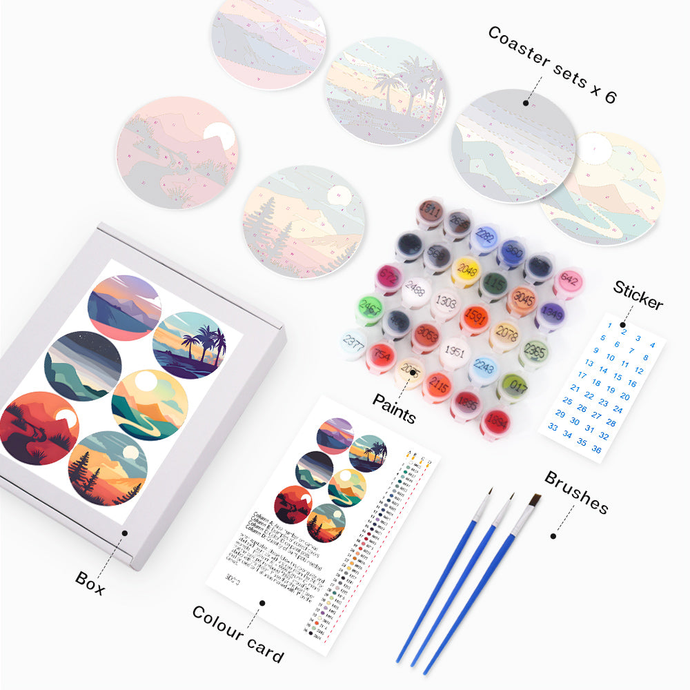 Paint by Numbers Coasters #17