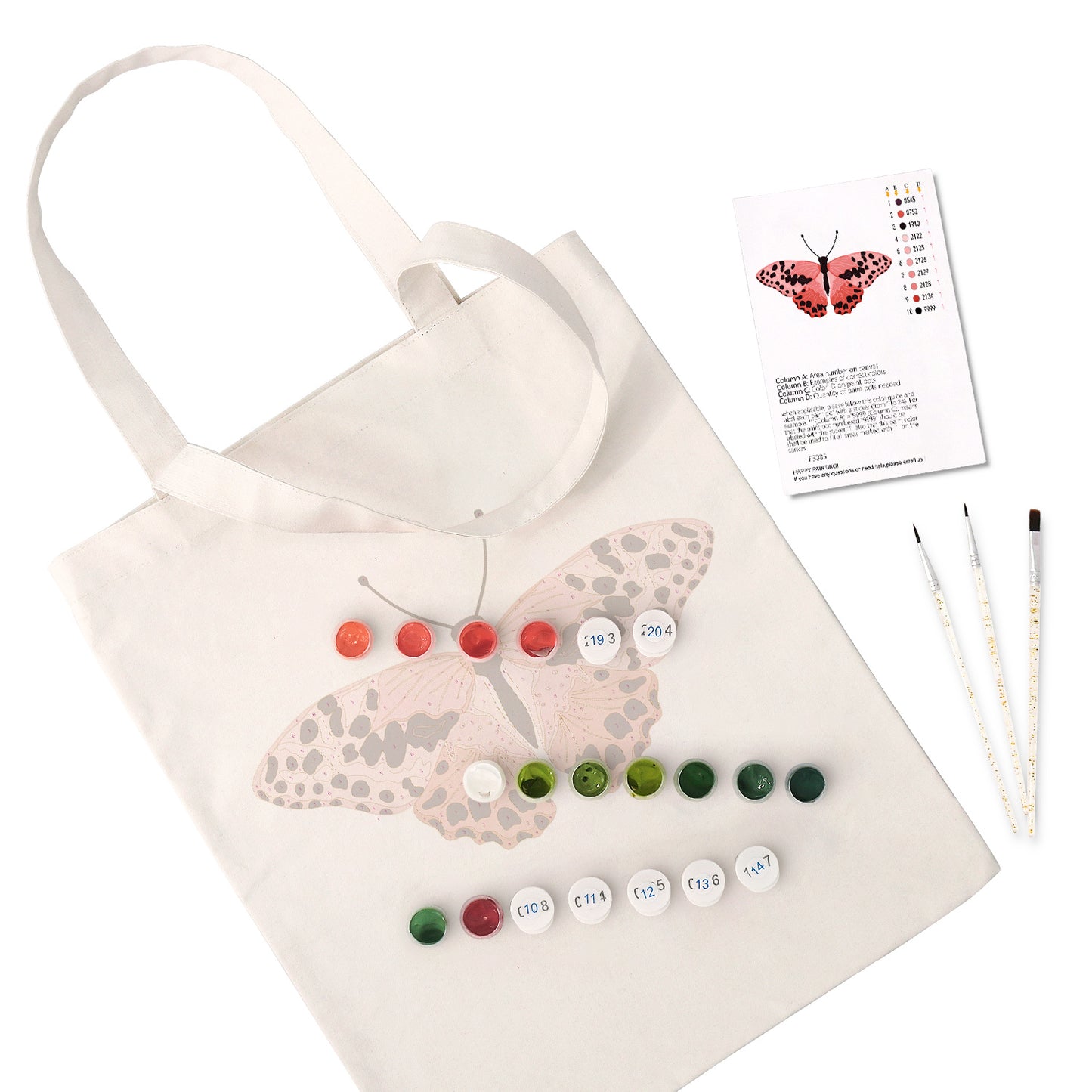 Pink Butterfly PBN Bag