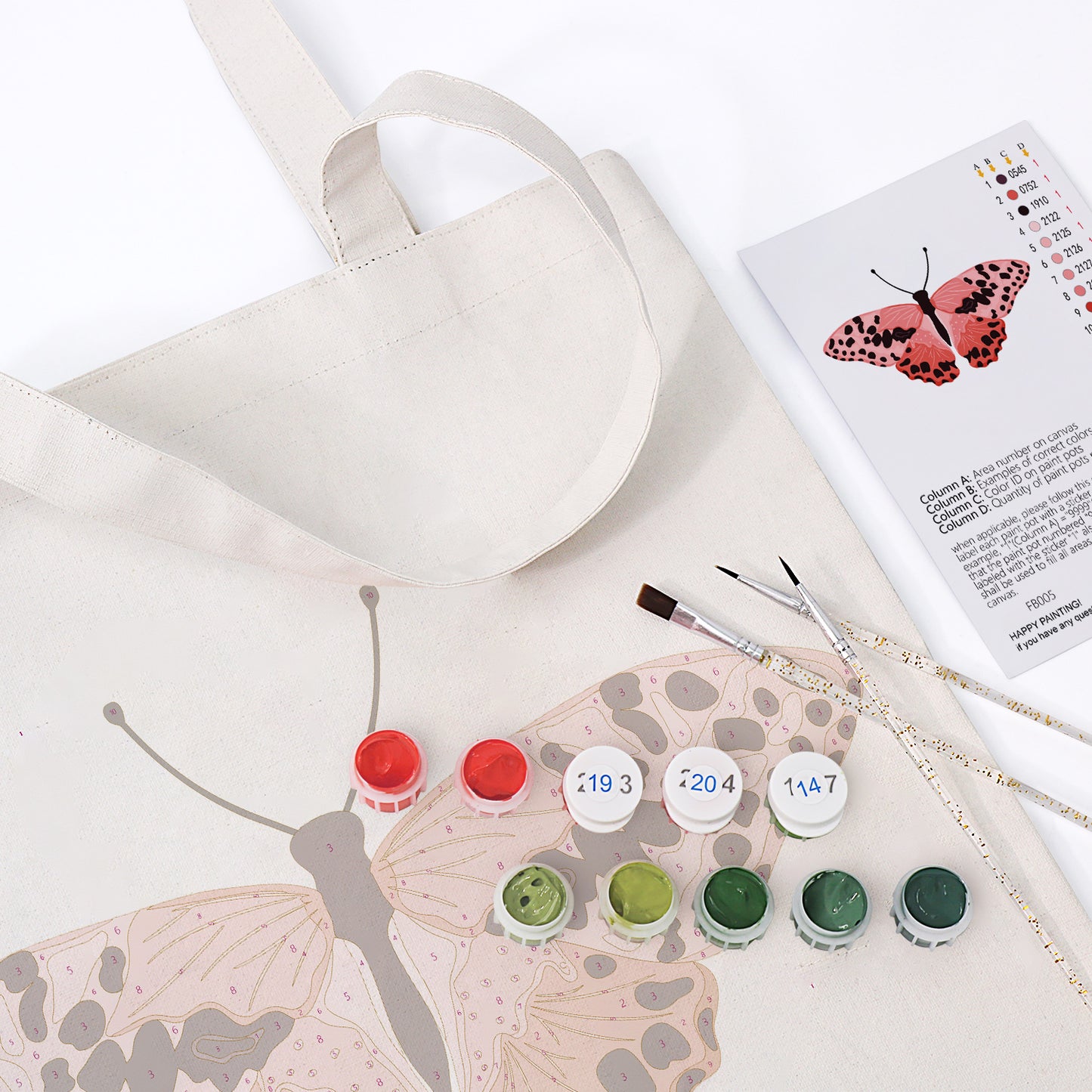 Pink Butterfly PBN Bag