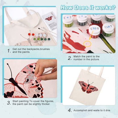 Pink Butterfly PBN Bag