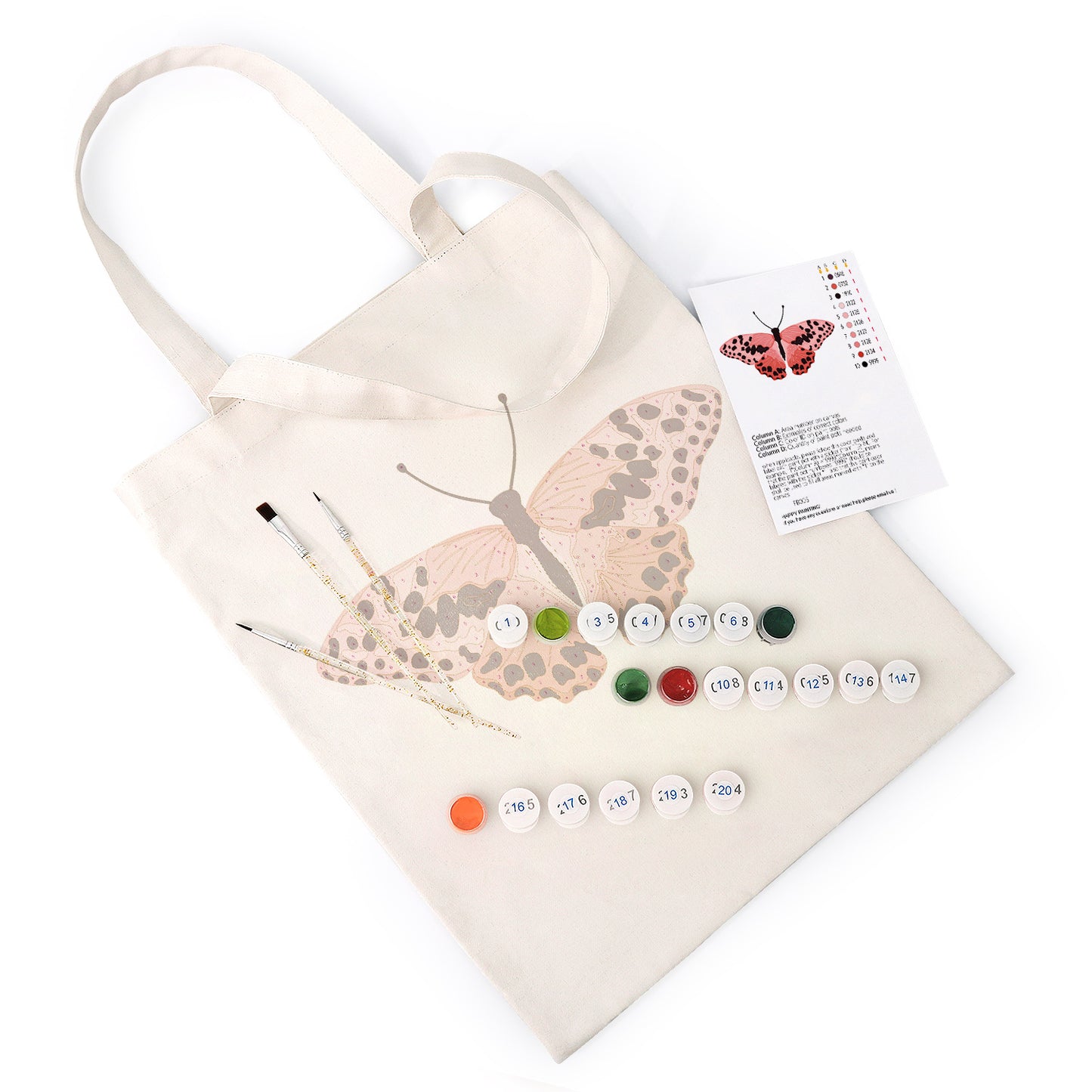 Pink Butterfly PBN Bag