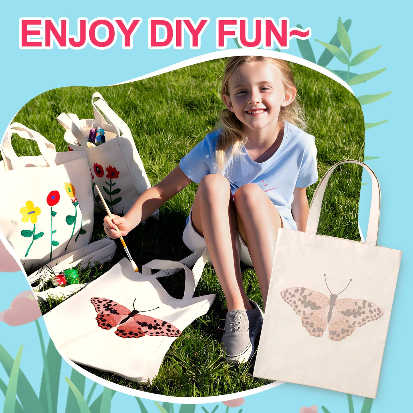 Pink Butterfly PBN Bag