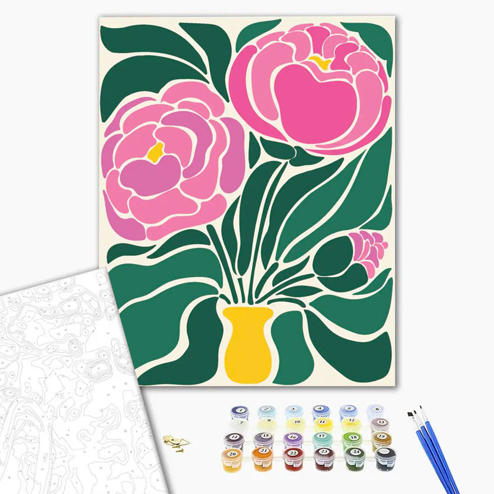 Pink Peony Flowers- Paint by Numbers Kits