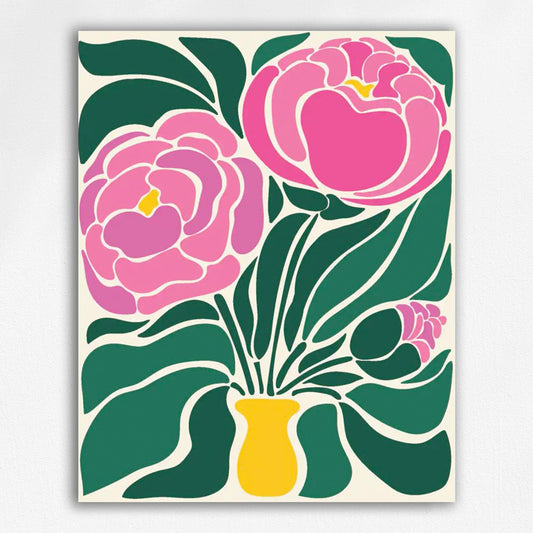 Pink Peony Flowers- Paint by Numbers Kits