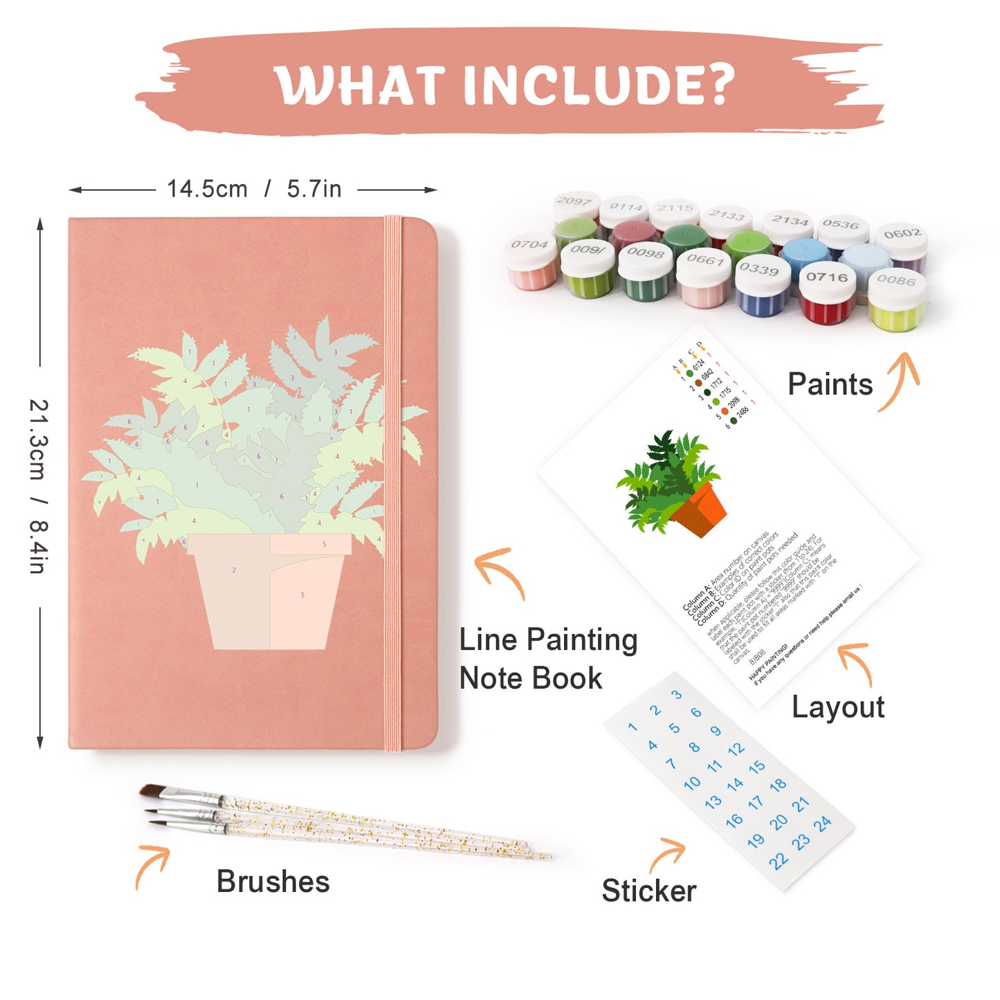 Potted Plants PBN Notebook