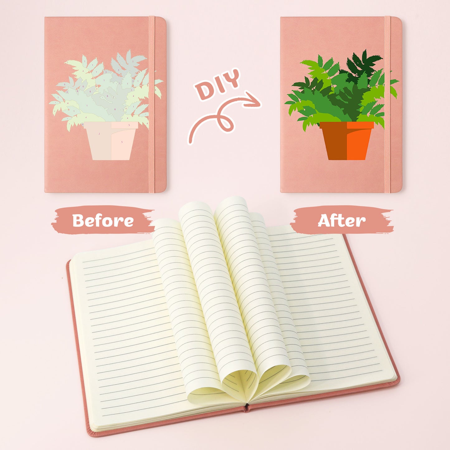 Potted Plants PBN Notebook