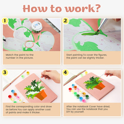 Potted Plants PBN Notebook