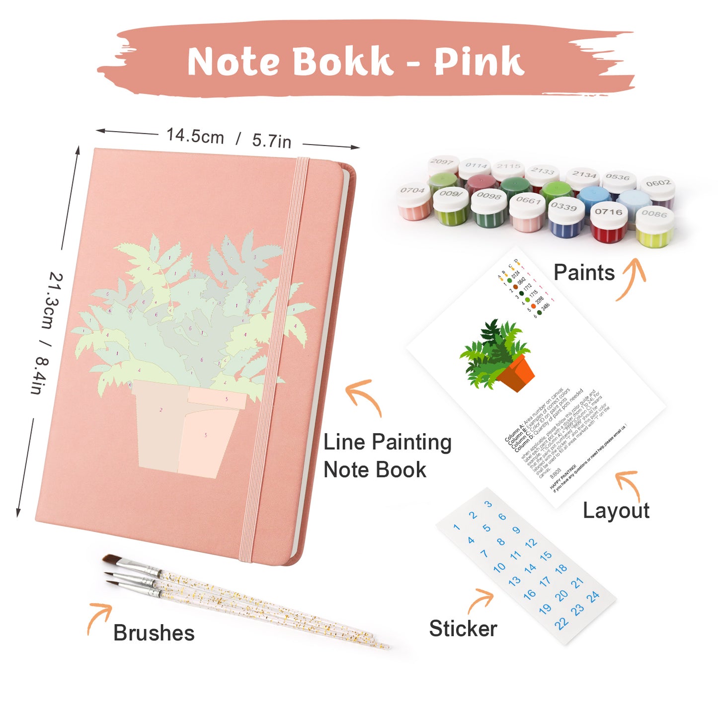Potted Plants PBN Notebook