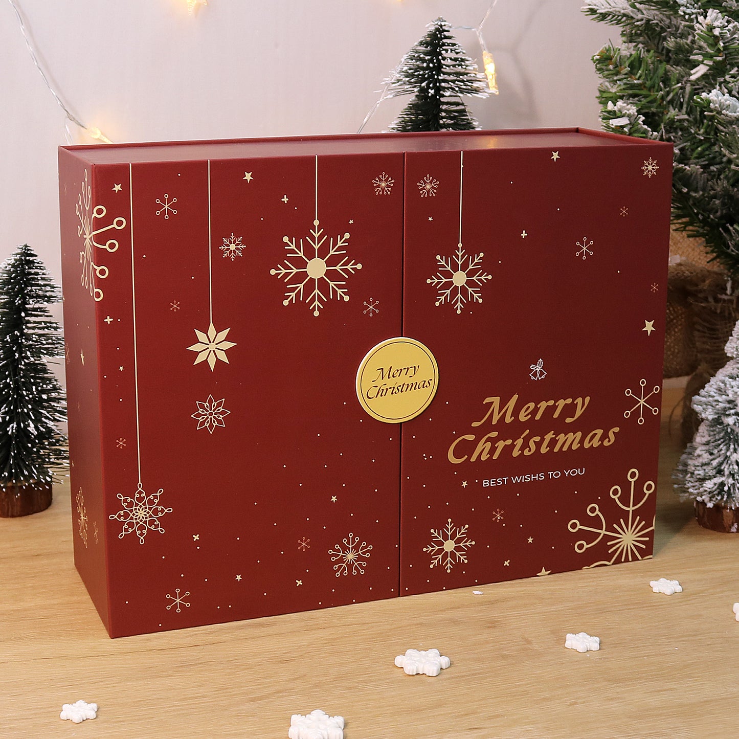 Red Snowflake Christmas-PBN Calendar Gift Box