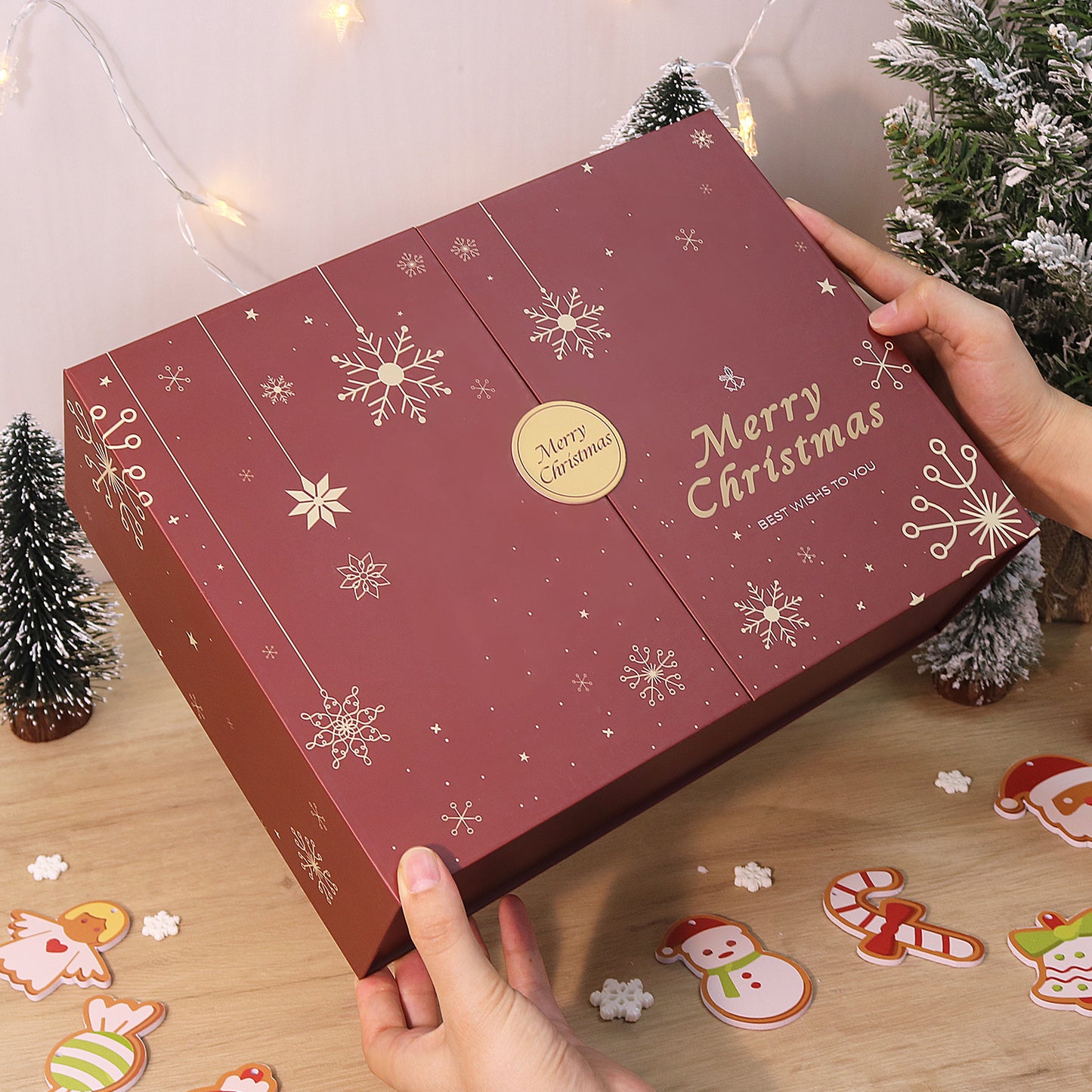 Red Snowflake Christmas-PBN Calendar Gift Box