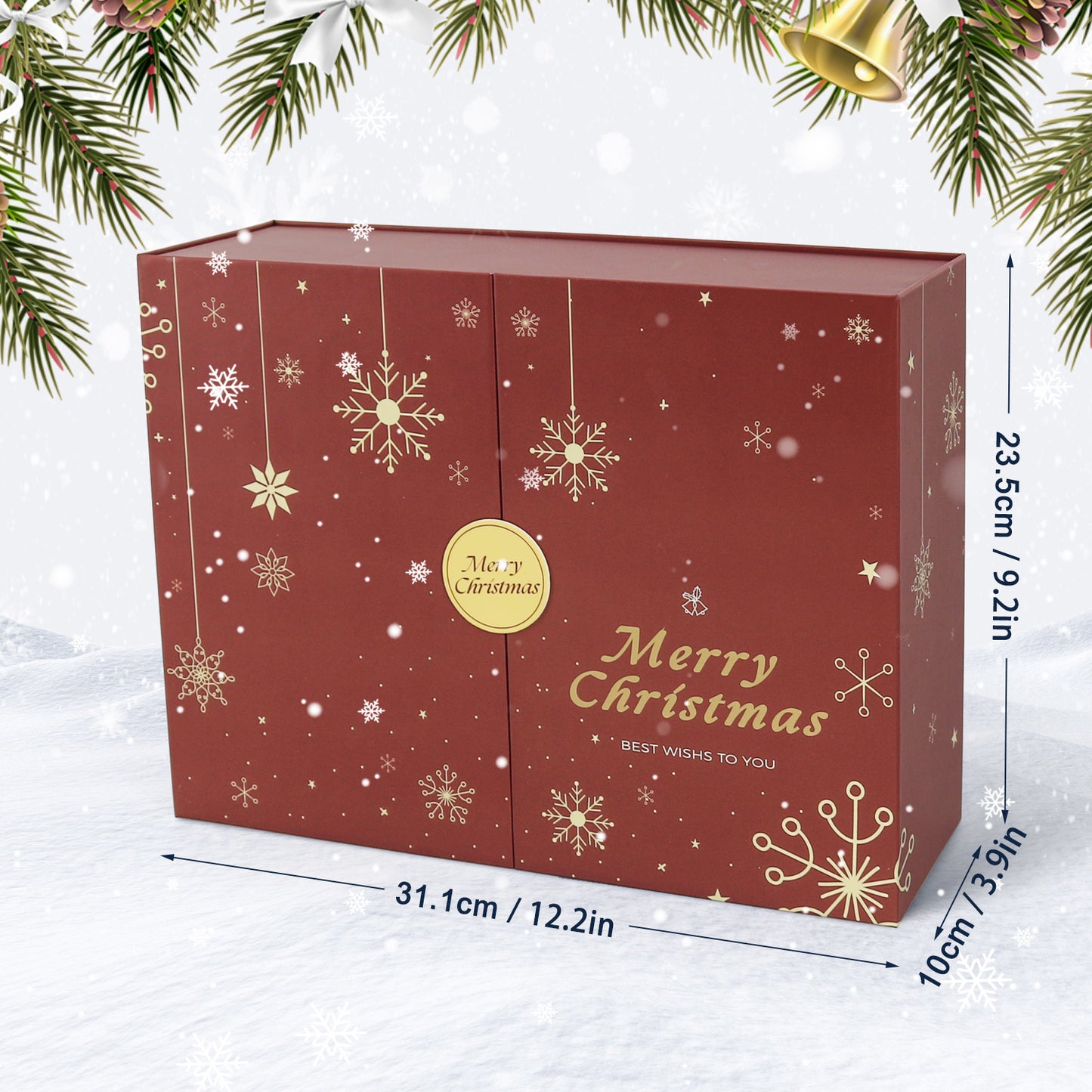 Red Snowflake Christmas-PBN Calendar Gift Box