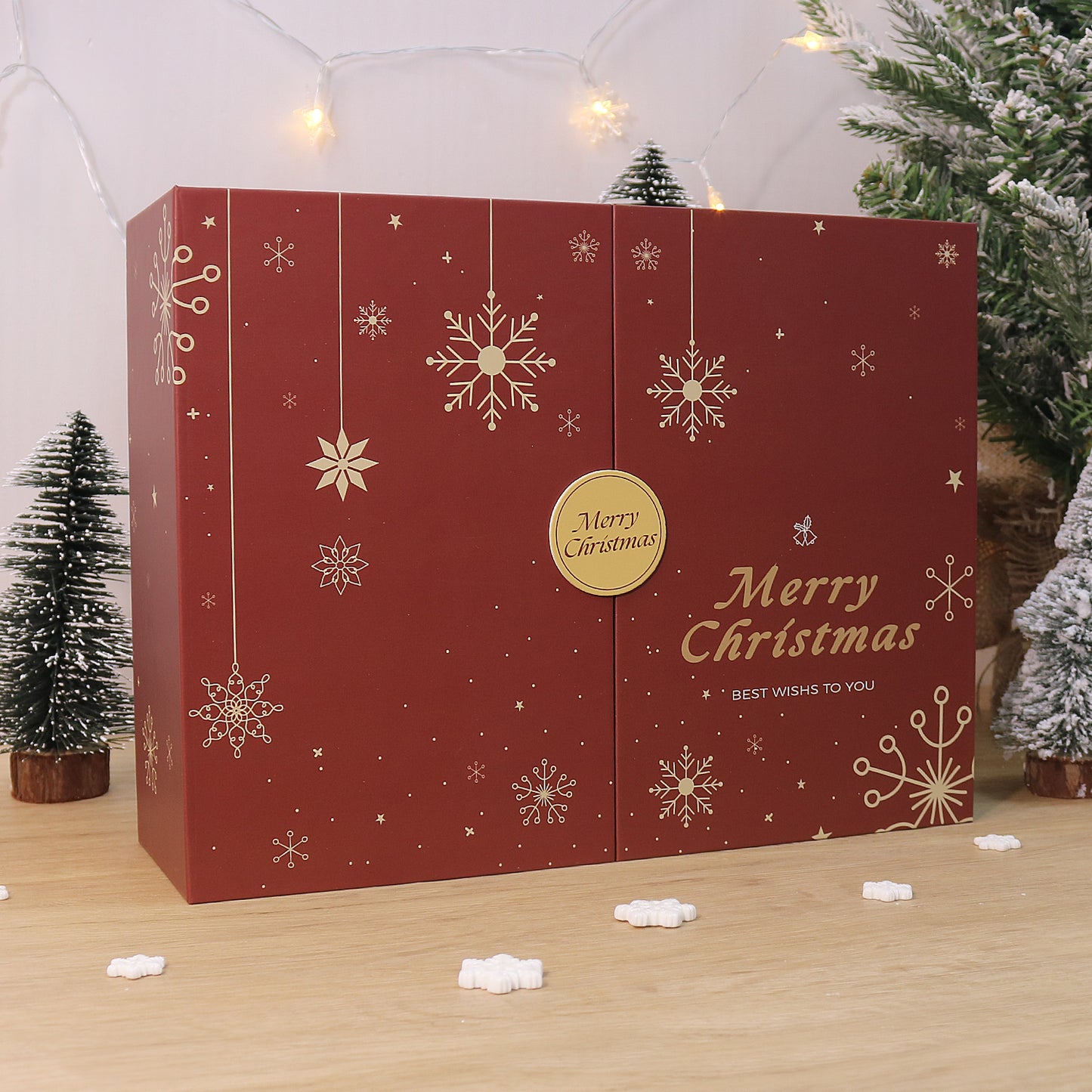 Red Snowflake Christmas-PBN Calendar Gift Box