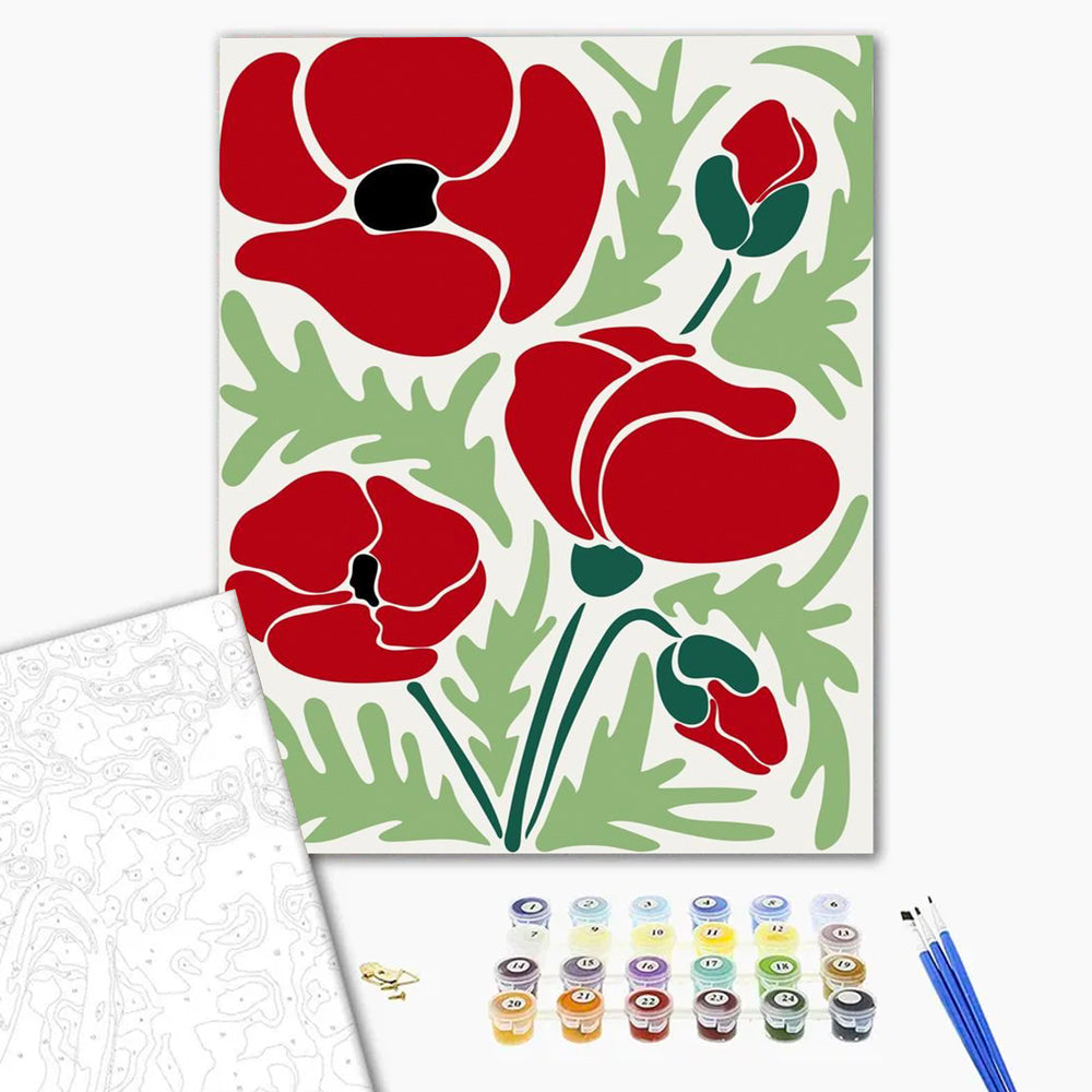 Red poppy flowers- Paint by Numbers Kits