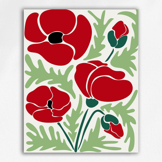 Red poppy flowers- Paint by Numbers Kits