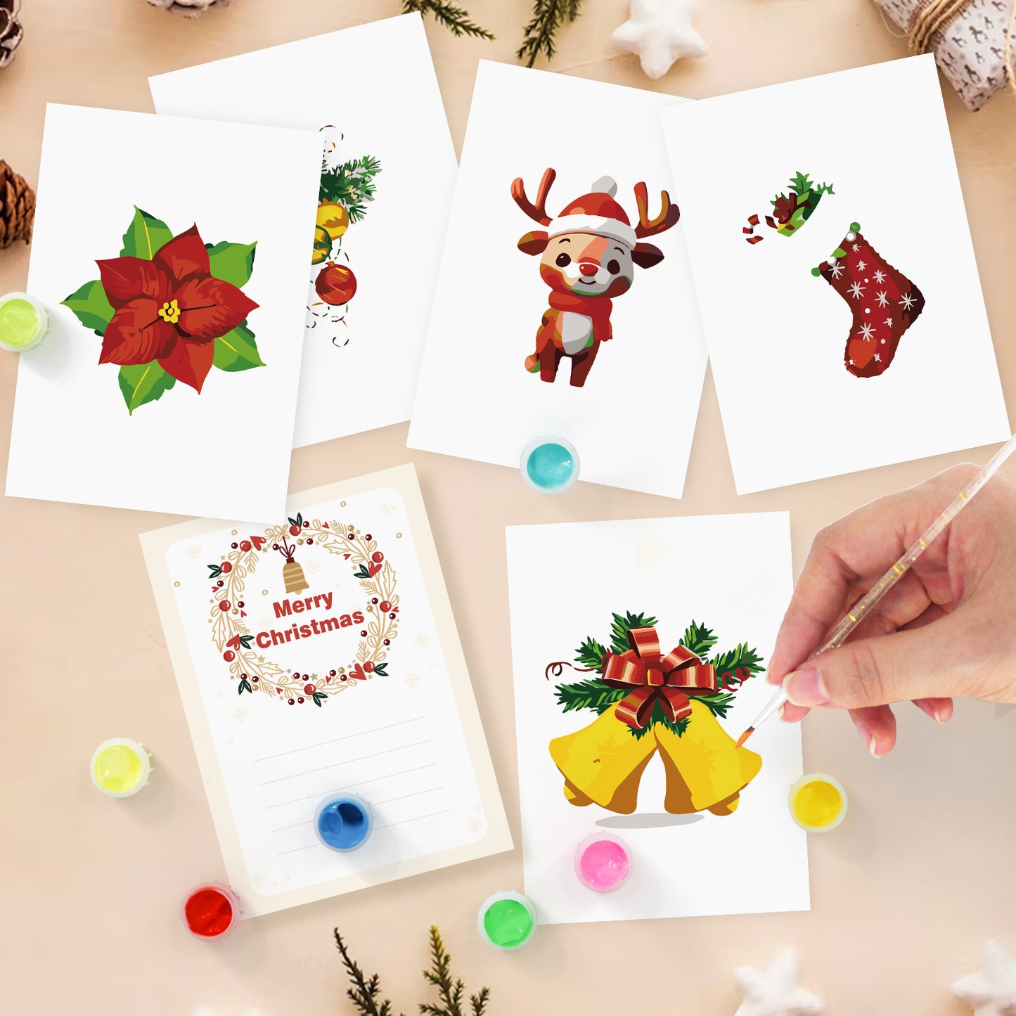 Reindeer PBN Poster Card