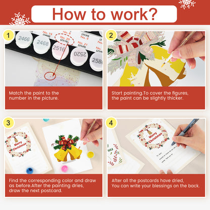 Reindeer PBN Poster Card