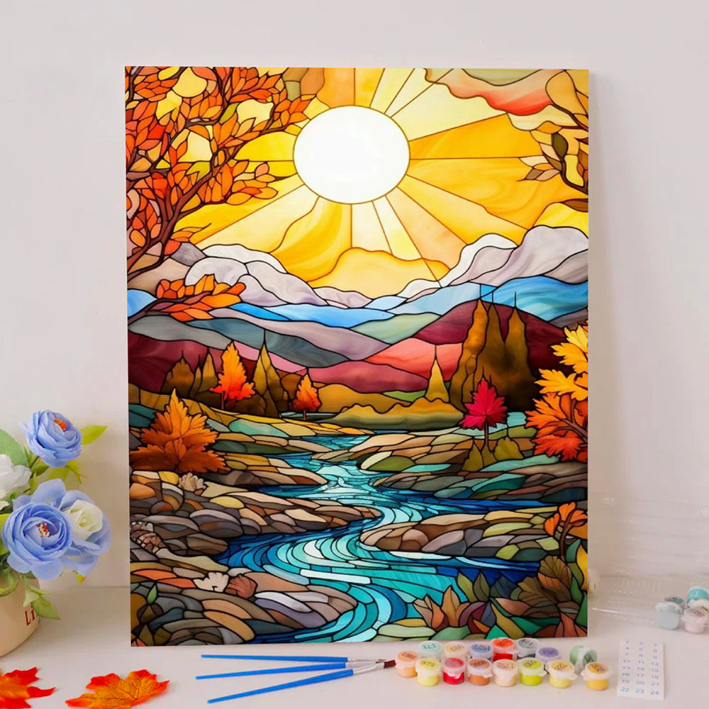 River at Sunset - Paint by Numbers Kits