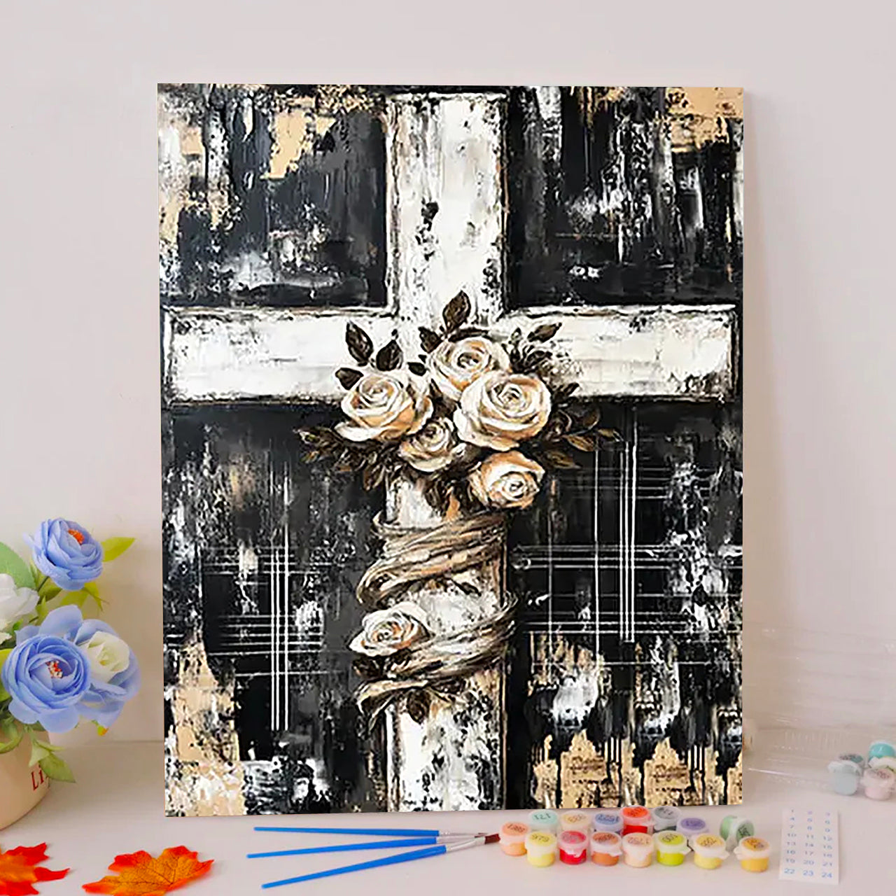 Rose and Cross Paint by Numbers