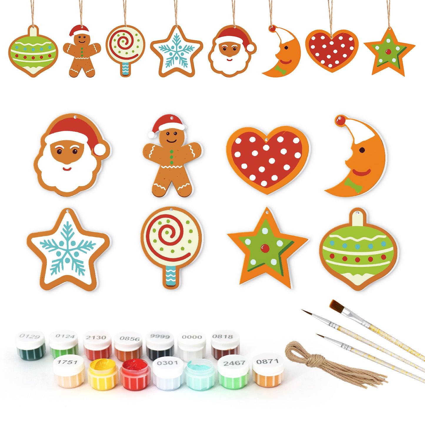 Santa Claus PBN Christmas Ornaments