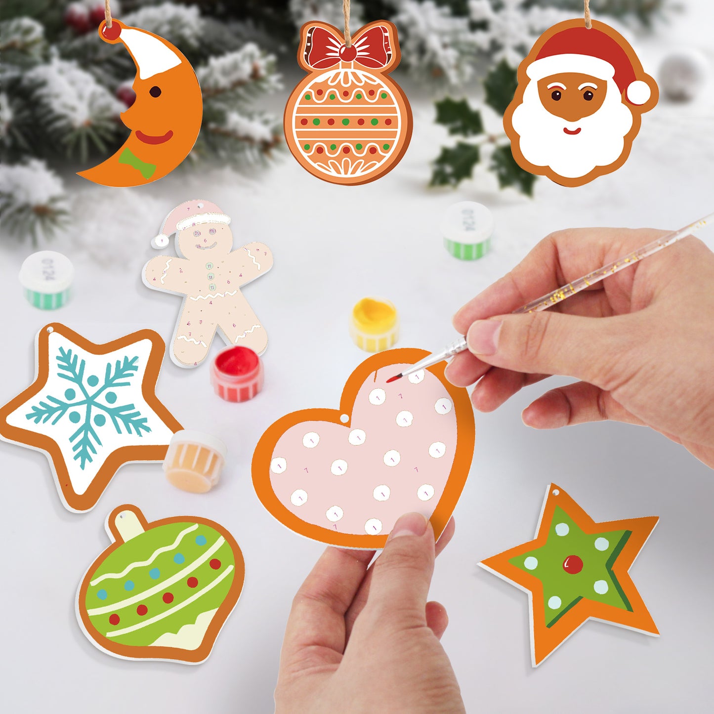 Santa Claus PBN Christmas Ornaments