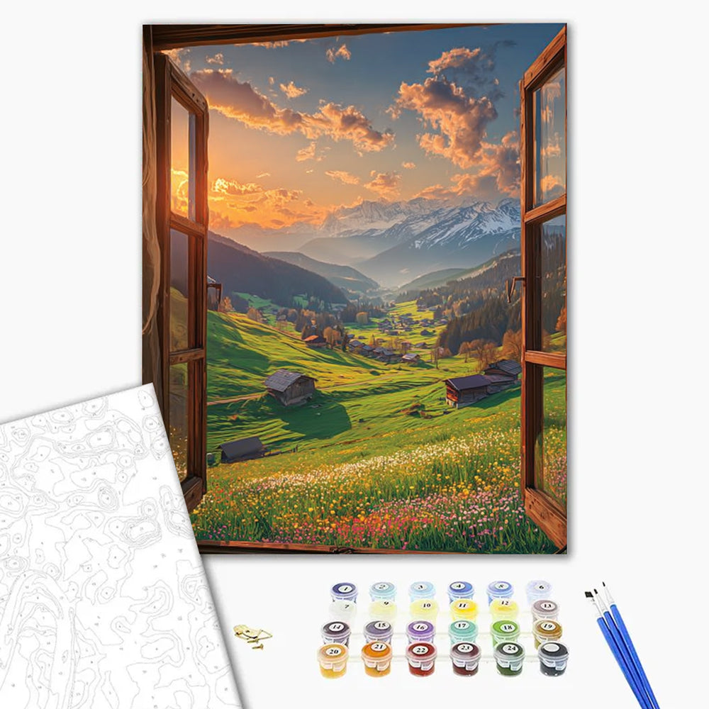 Snow-capped Mountains at Sunset - Paint by Numbers Kits
