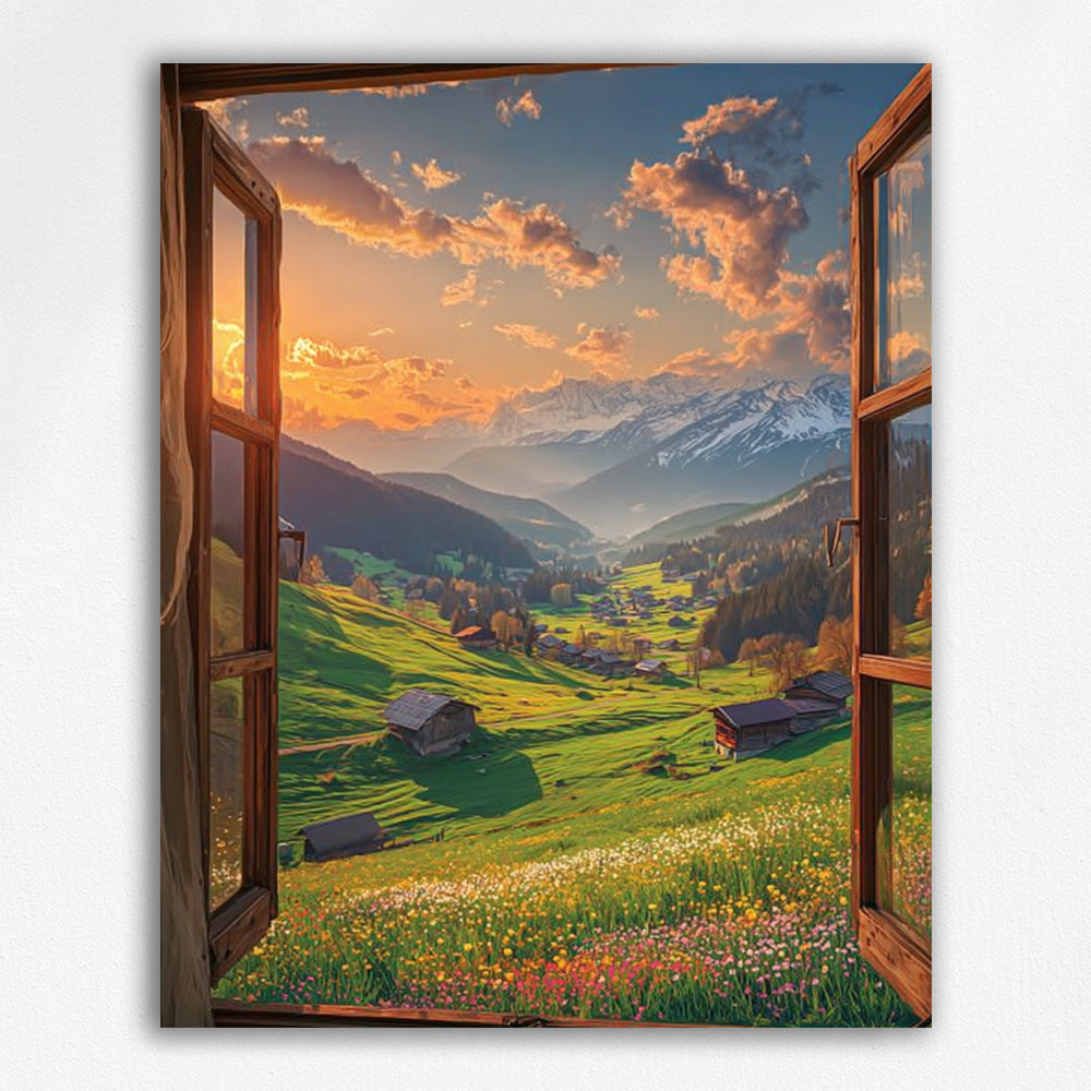 Snow-capped Mountains at Sunset - Paint by Numbers Kits