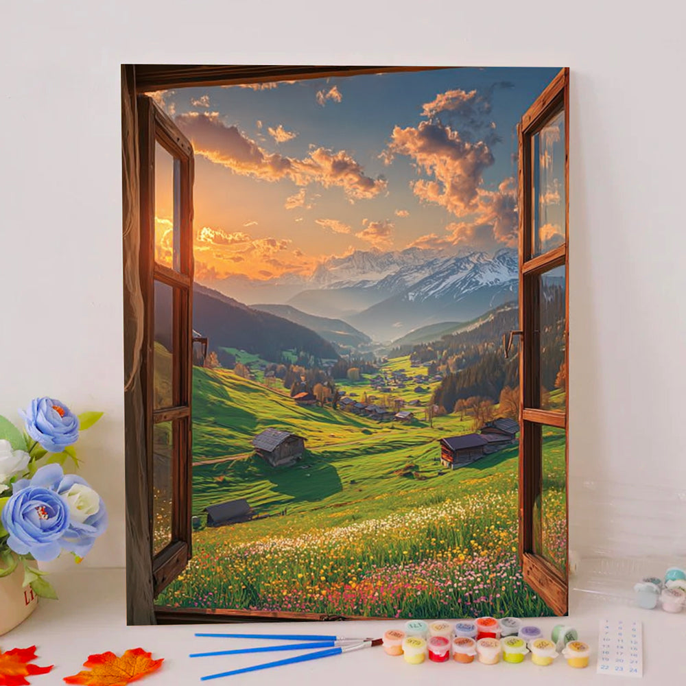 Snow-capped Mountains at Sunset - Paint by Numbers Kits