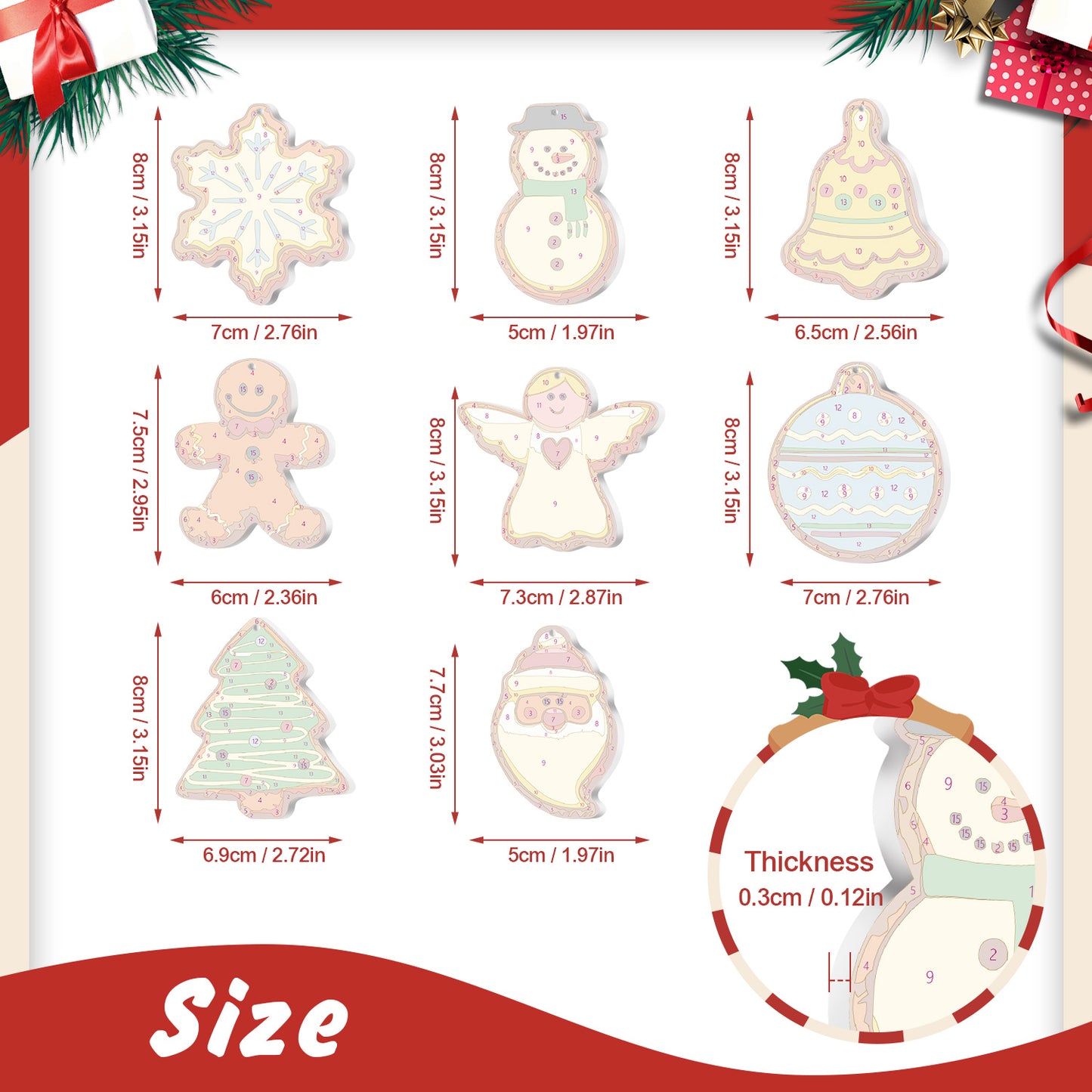 Snowflake PBN Christmas Ornaments