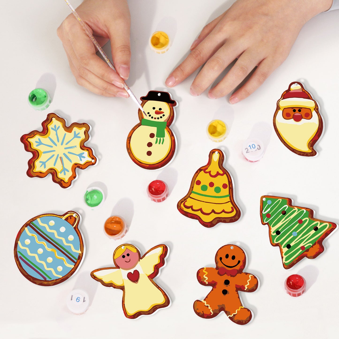 Snowflake PBN Christmas Ornaments