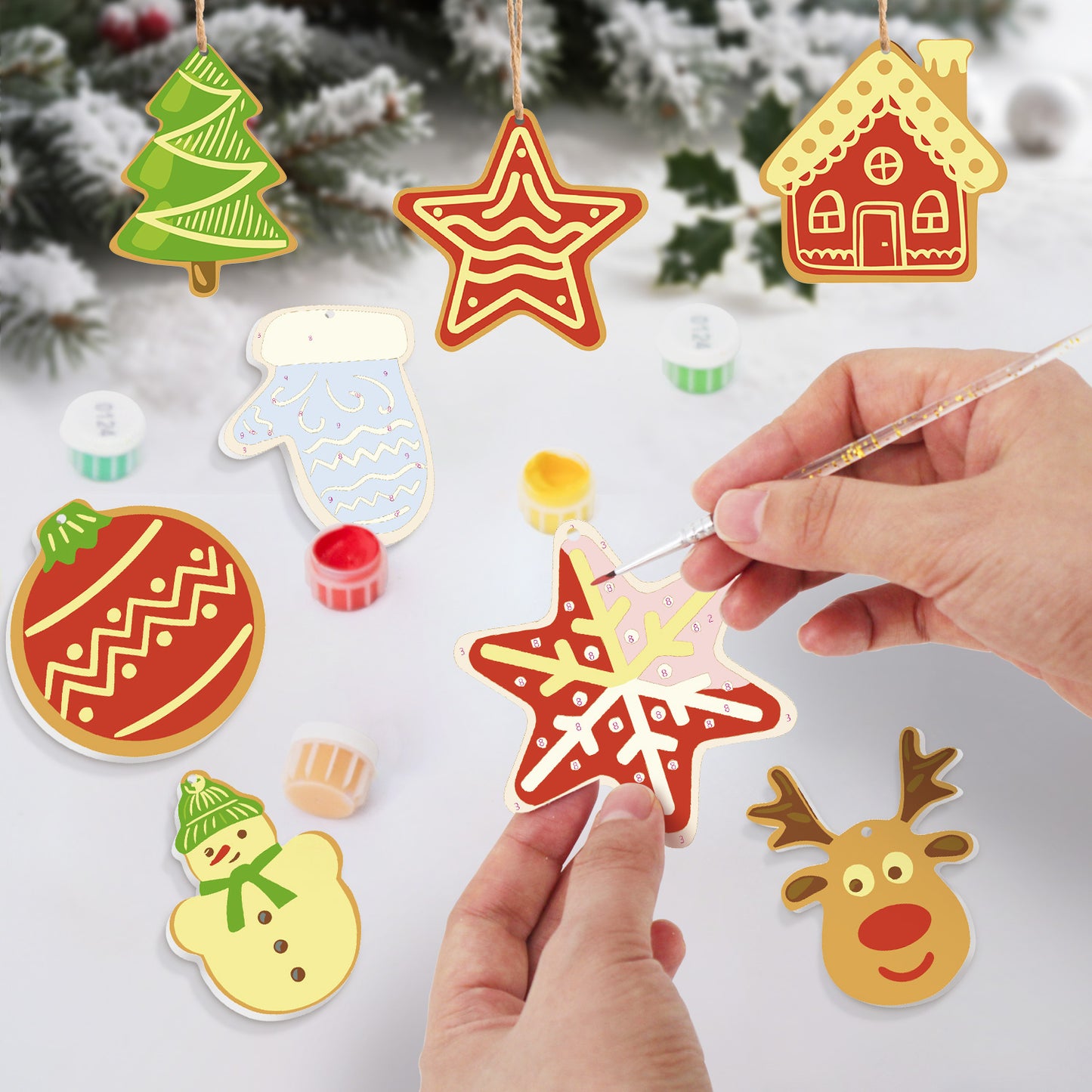 Star PBN Christmas Ornaments