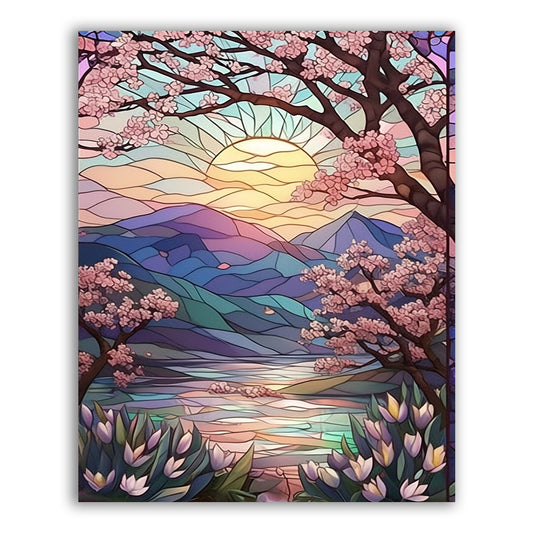 Sun and lotus - Paint by Numbers Kits