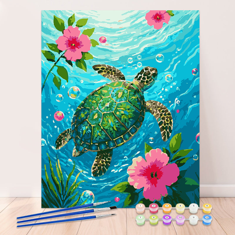 Turtle Parade Paint by Numbers Kit | Paint by Numbers for Adults ...