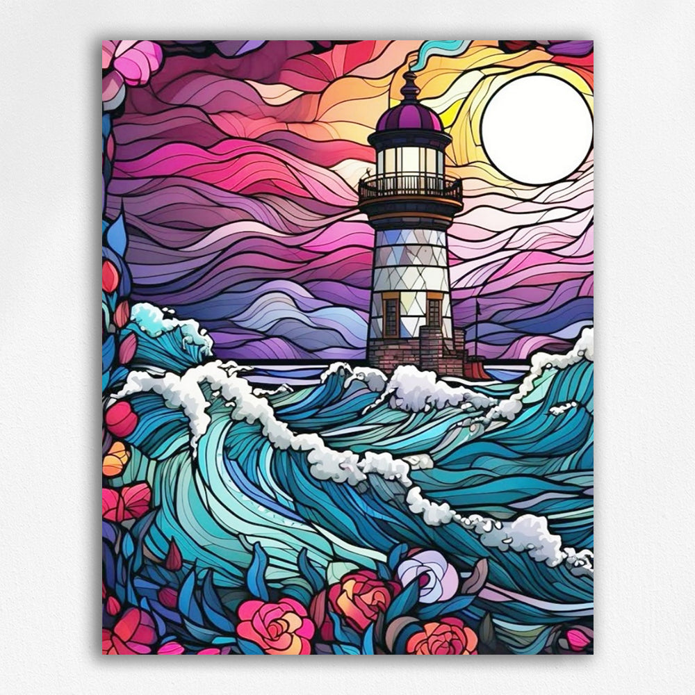 Waves and Lighthouse - Paint by Numbers Kits