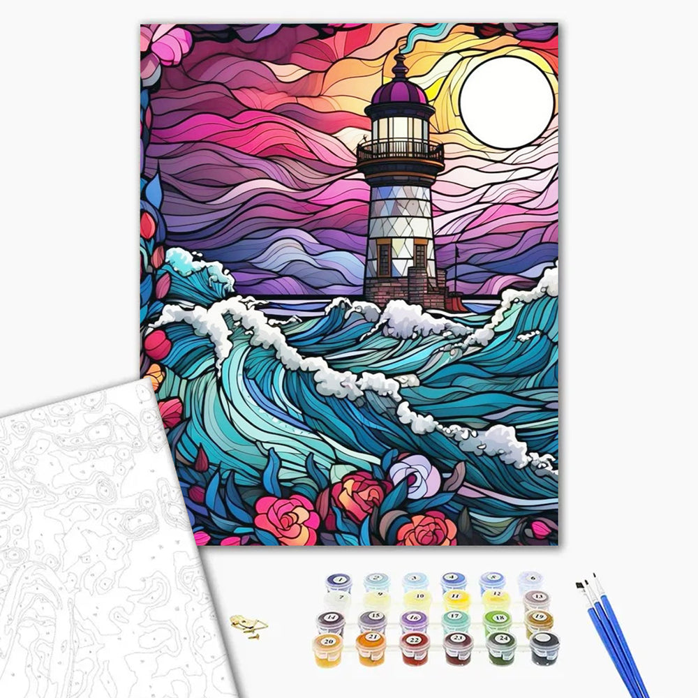 Waves and Lighthouse - Paint by Numbers Kits
