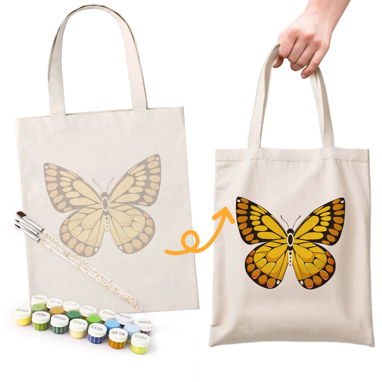 Yellow Butterfly PBN Bag