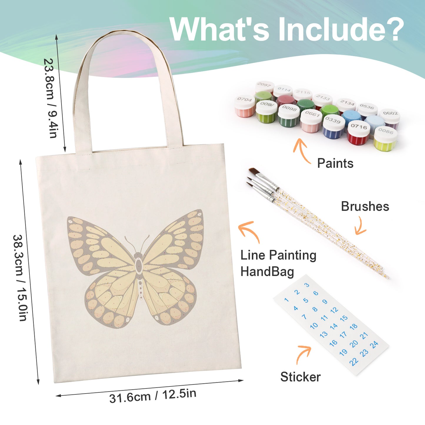Yellow Butterfly PBN Bag