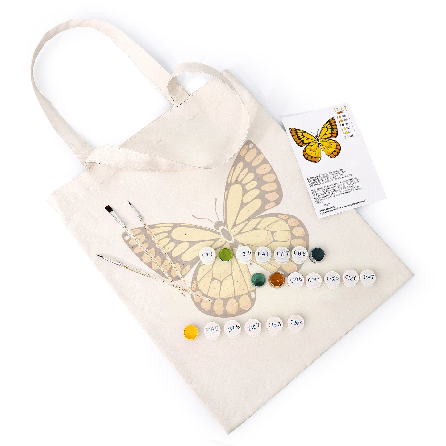 Yellow Butterfly PBN Bag