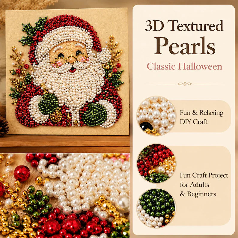 Halloween Diamond Art Kit, Black Cat Pearl Bead Painting Craft, DIY Pearl Diamond Art for Adults, Spooky Cute Halloween Gift for Her
