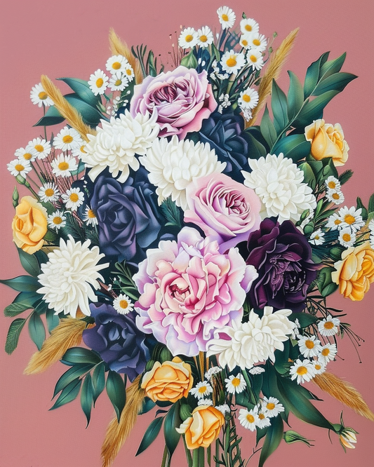 Floral paint by numbers#7