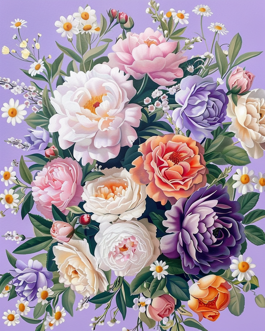 Floral paint by numbers#10