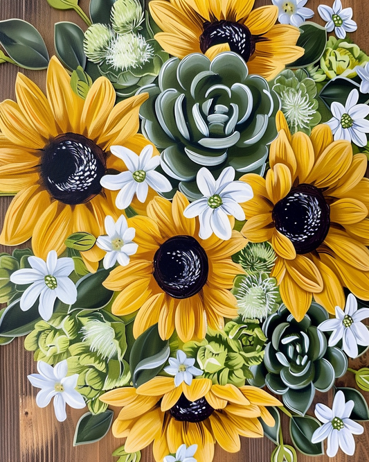 Floral paint by numbers#11